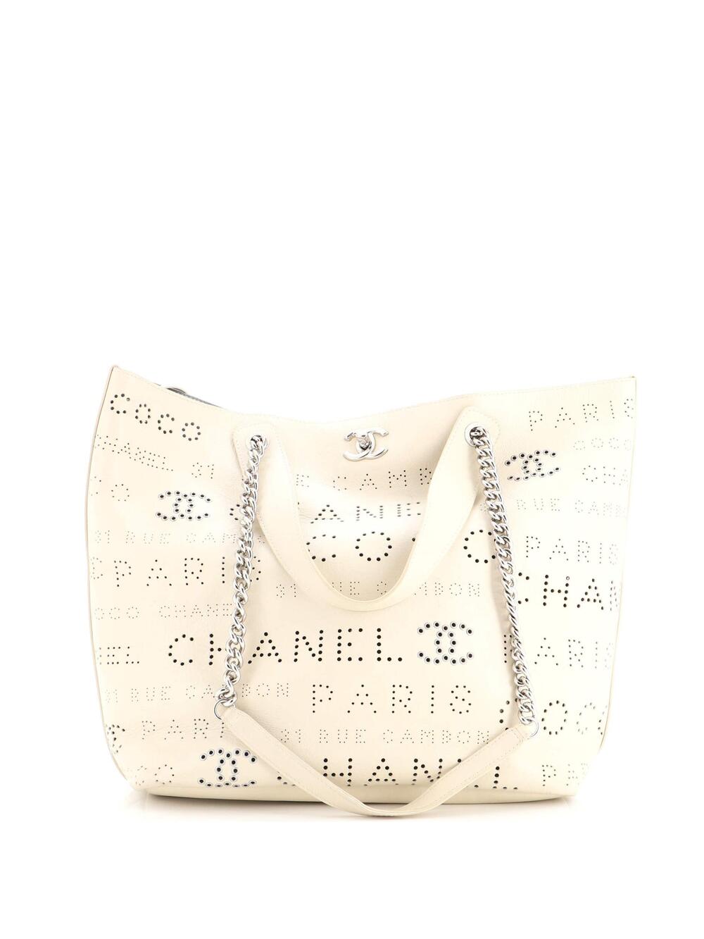 Chanel Logo Eyelets Shopping Tote #323608C34B